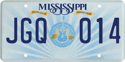 MS license plate JGQ014