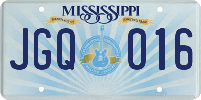 MS license plate JGQ016
