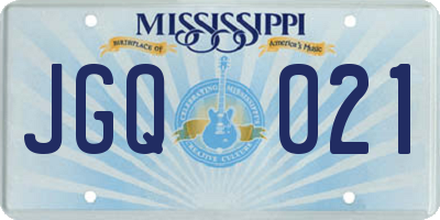 MS license plate JGQ021