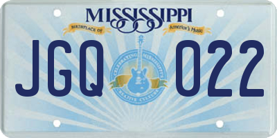 MS license plate JGQ022