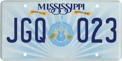 MS license plate JGQ023