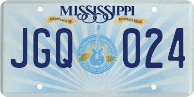 MS license plate JGQ024