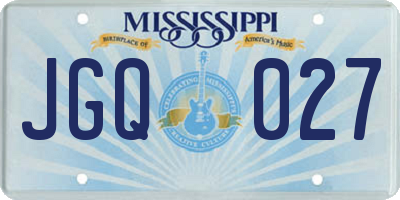 MS license plate JGQ027