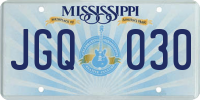 MS license plate JGQ030