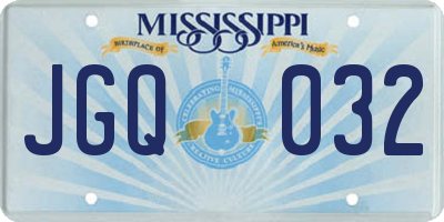 MS license plate JGQ032