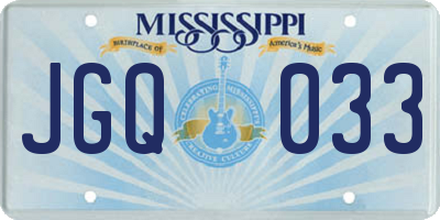 MS license plate JGQ033