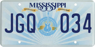 MS license plate JGQ034