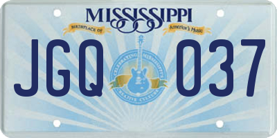 MS license plate JGQ037