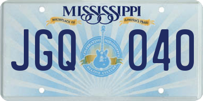 MS license plate JGQ040