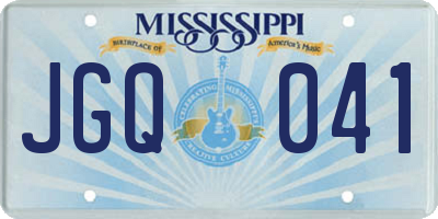MS license plate JGQ041