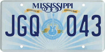 MS license plate JGQ043
