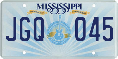 MS license plate JGQ045