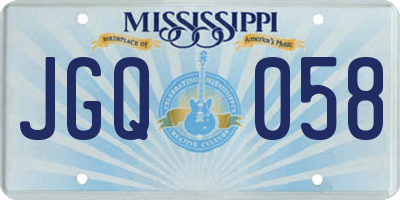 MS license plate JGQ058