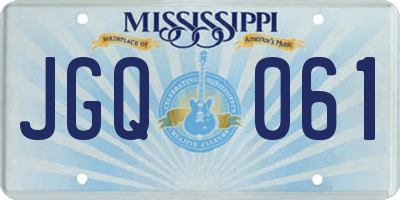 MS license plate JGQ061