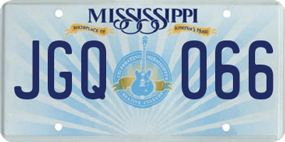MS license plate JGQ066