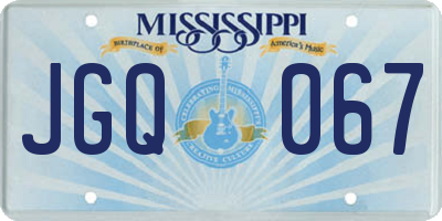 MS license plate JGQ067