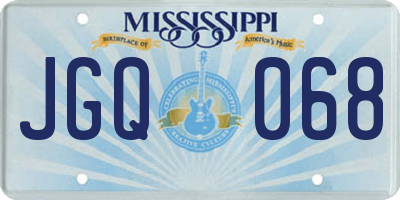 MS license plate JGQ068