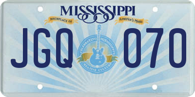 MS license plate JGQ070