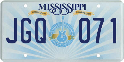 MS license plate JGQ071