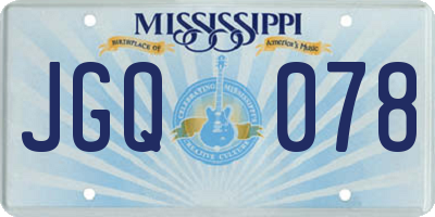 MS license plate JGQ078