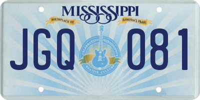MS license plate JGQ081