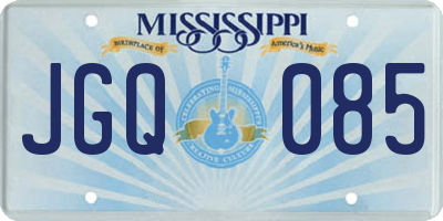 MS license plate JGQ085