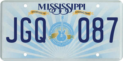 MS license plate JGQ087