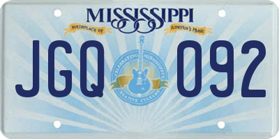 MS license plate JGQ092