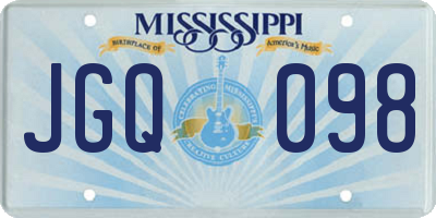 MS license plate JGQ098