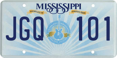 MS license plate JGQ101