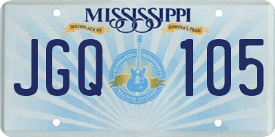 MS license plate JGQ105