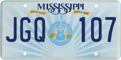 MS license plate JGQ107