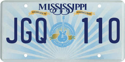 MS license plate JGQ110