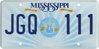 MS license plate JGQ111