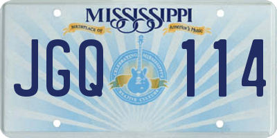 MS license plate JGQ114