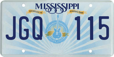 MS license plate JGQ115