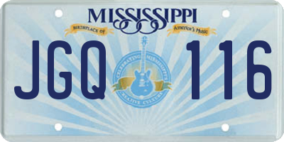 MS license plate JGQ116