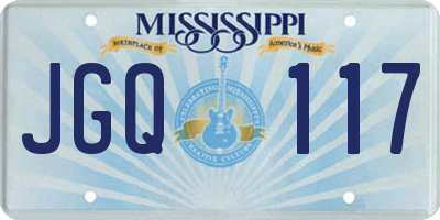 MS license plate JGQ117