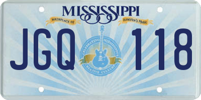 MS license plate JGQ118