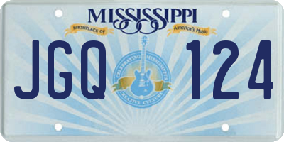 MS license plate JGQ124