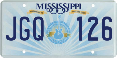 MS license plate JGQ126