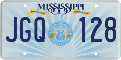 MS license plate JGQ128