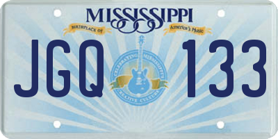 MS license plate JGQ133