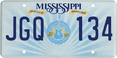 MS license plate JGQ134