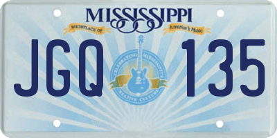 MS license plate JGQ135