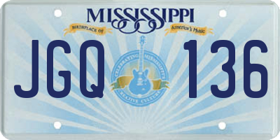 MS license plate JGQ136