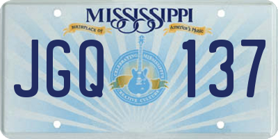 MS license plate JGQ137