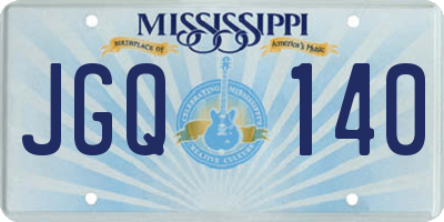 MS license plate JGQ140