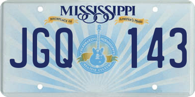 MS license plate JGQ143