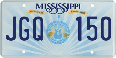MS license plate JGQ150